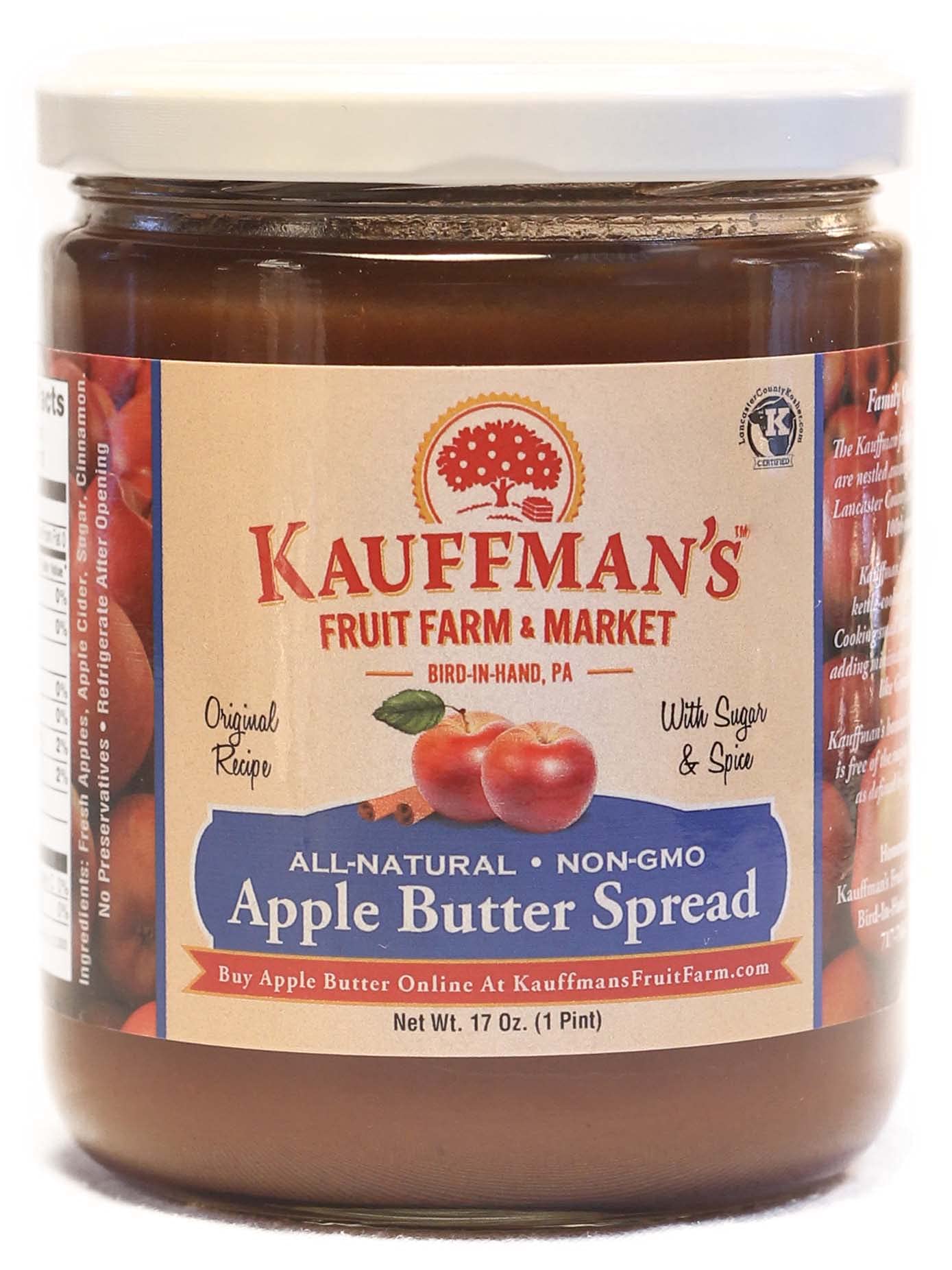 Kauffmans Fruit Farm Apple Butter Spread, Original, 17 Oz. (Pack of 2)