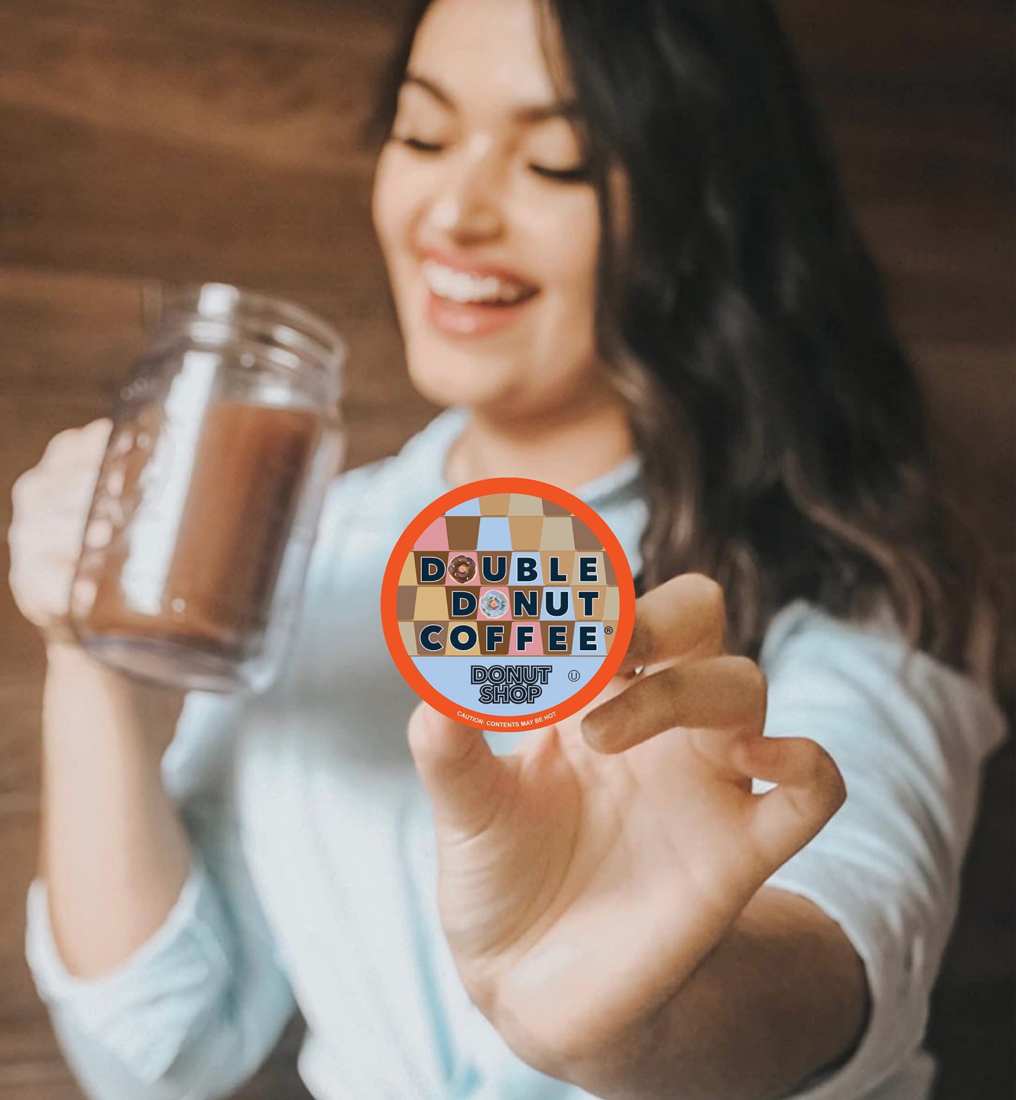 Double Donut Donut Shop Coffee Pods, Coffee Pods Donut Shop Medium Roast Blend, Single-Serve Pods For Keurig K Cup Brewer Machin