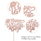 YCTHUNFISH Valentines Day Cake Topper - Glitter Sweet Heart Lips, Rose Gold, Bamboo, Engagement/Birthday Party Decorations
