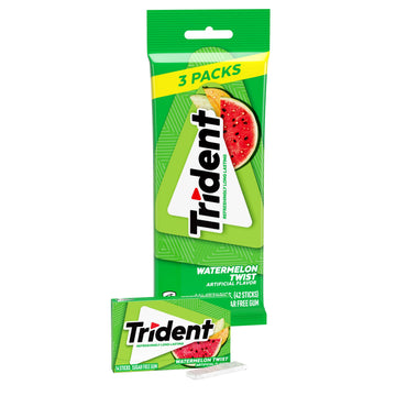 Trident Sugar Free Gum, Watermelon Twist Flavor, 3 Packs (42 Pieces Total)