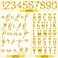 Kathfly Acrylic Number Alphabet Cake Topper 124 Pcs Custom Name Cupcake Toppers Gold
