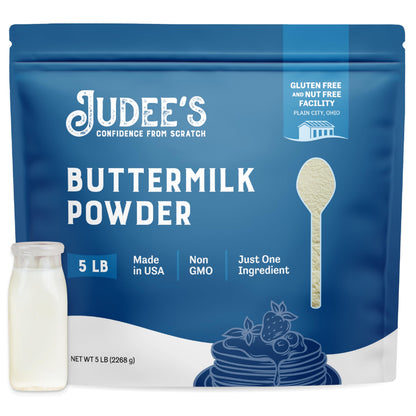 Judees Buttermilk Powder 5 lb - 100% Non-GMO, Gluten-Free and Nut-Free - Perfect for Pancakes, Fried Chicken and Cornbread - Mad