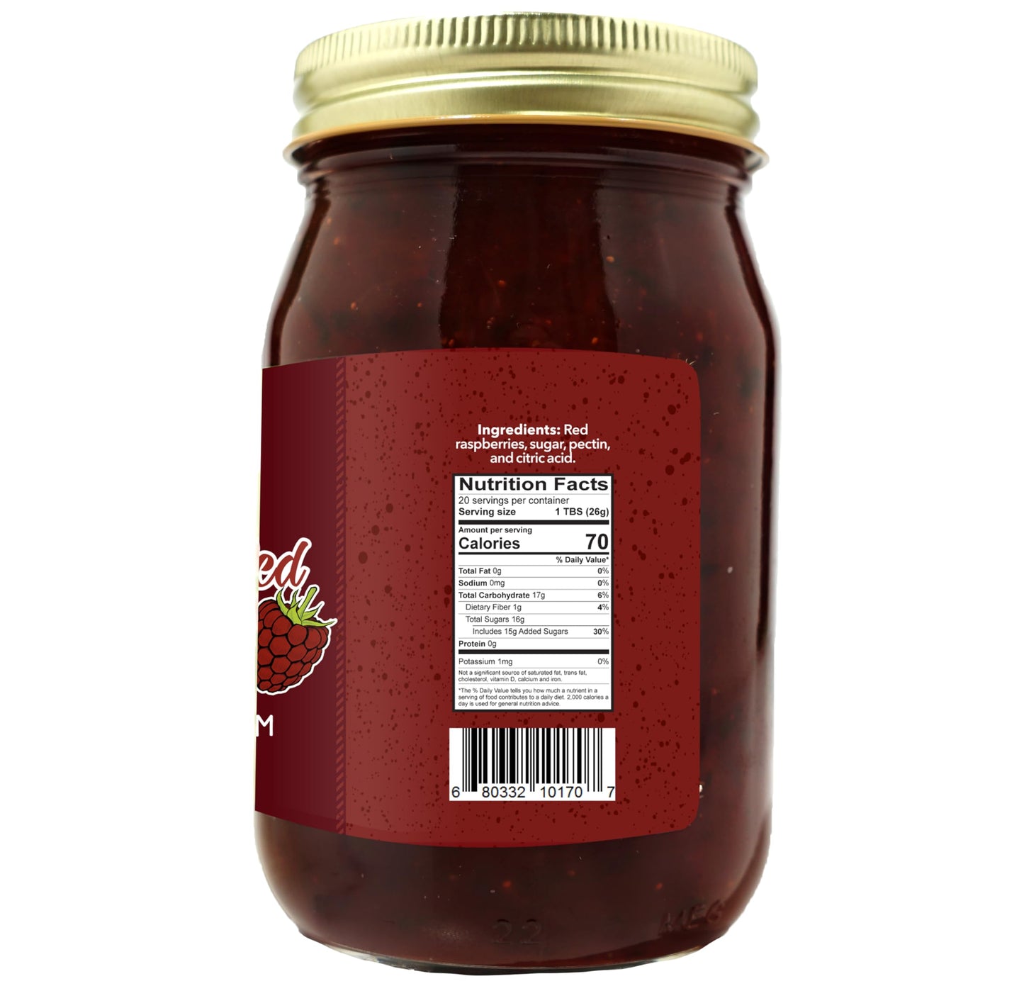 Green Jay Gourmet Seedless Raspberry Jam - All-Natural Fruit Jam With Red Raspberries & Lemon Juice - Vegan, Gluten-Free Jam - C