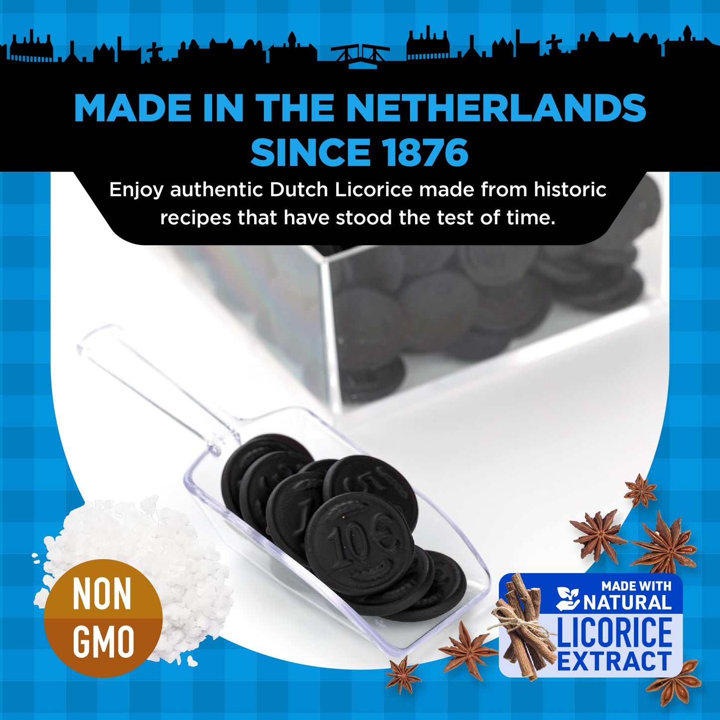 Gustafs Salted Dutch Licorice Coins - Black Licorice Candy - 5.2oz Bag - Salty