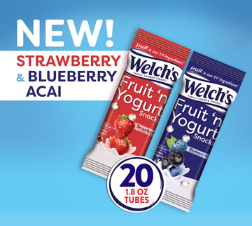Welch'S Fruit Snacks, Fruit 'N Yogurt Variety Pack, Strawberry & Blueberry Acai, Gluten Free, Bulk Pack, Individual Single Serve
