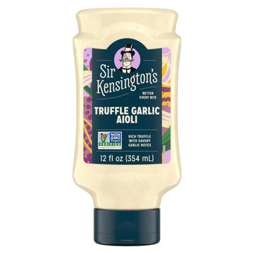 Sir Kensington's Spread & Dressing Truffle Garlic Aioli for Dipping Drizzling & Spreading Non-GMO Certified Humane Keto Gluten F