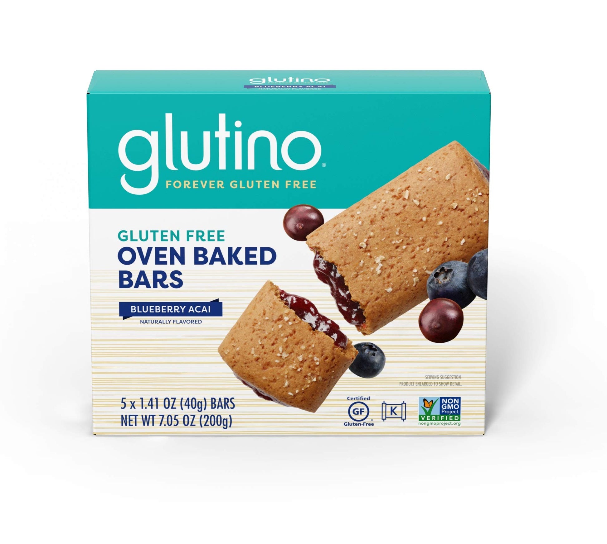 Glutino Gluten Free Oven Baked Bar, Blueberry Acai, Naturally Flavored, 5 Ct