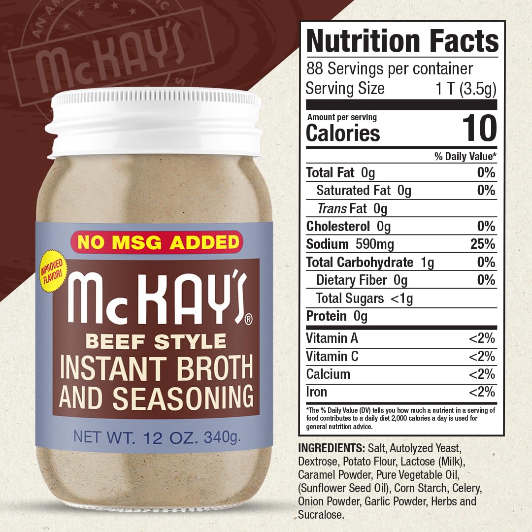 Mc Kay'S Chicken And Beef Flavored Powdered Soup Seasoning, Gluten Free Instant Broth, Bullion Cubes Substitute, Est. 1945 (No M