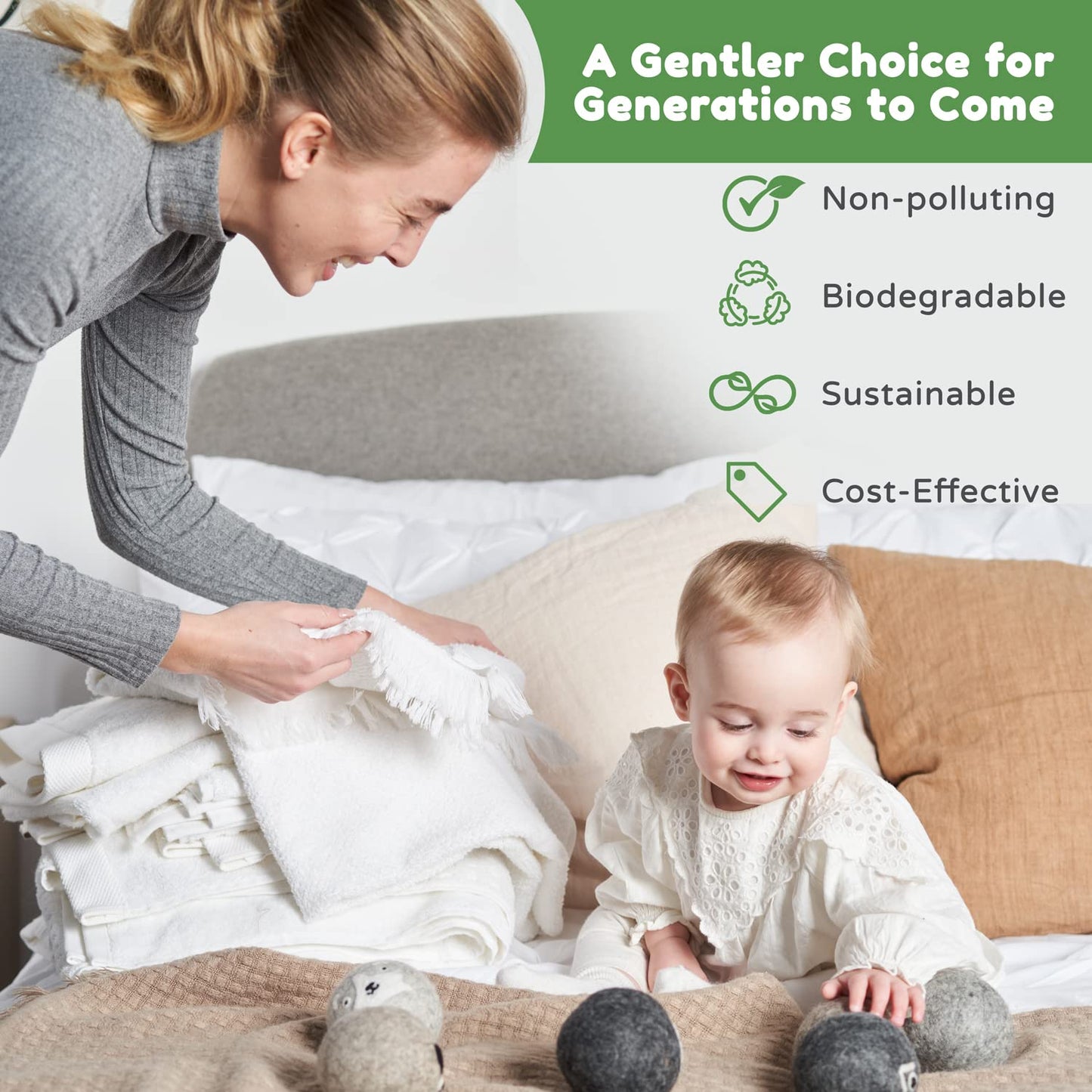Wooly Heroes Dryer Balls - 100% Organic Wool - Sustainable & Eco-Friendly - Dry 1,000 Loads