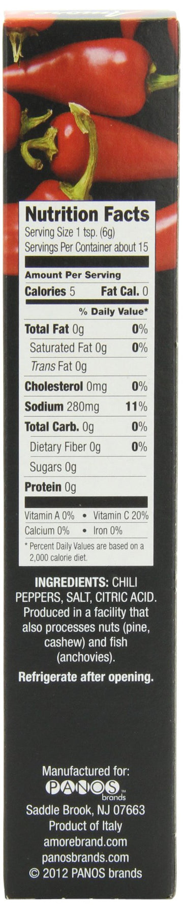 Amore Vegan Chili Pepper Paste In A Tube - Non GMO Certified and Made In Italy (Pack of 6)