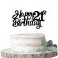 YCTHUNFISH 21st Birthday Cake Topper Glitter Paper Decoration Small Black