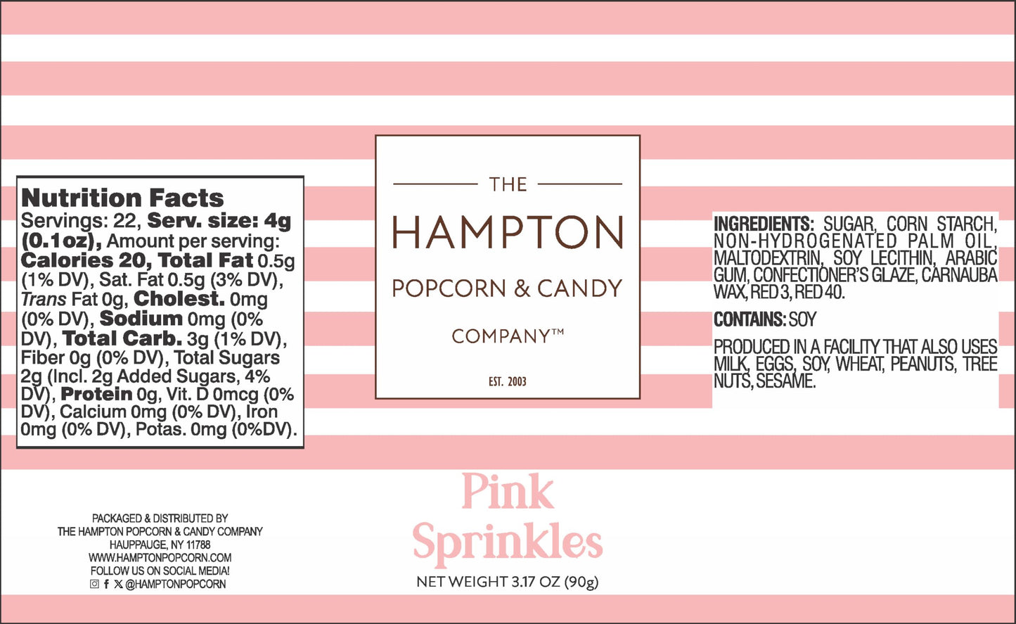 Pink Sprinkles Jimmies 3.17 Oz, Sprinkles For Cake Decorating, Cake Sprinkles, Sprinkles For Baking, Ice Cream & More, The Hampt