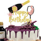 ZHUOWEISM Champagne Happy Birthday Cake Topper, Glitter Cheers & Beers, 1 Count, Multi Color