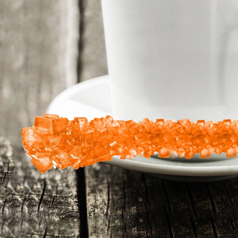Extra Large Rock Candy Sticks: 18 Orange Rock Candy Sticks - Individually Wrapped - Espeez Rock Candy Sticks For Candy Buffet, Birthdays, Weddings, Receptions And Baby Shower
