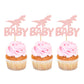 Ercadio 24 Pack Dinosaur Baby Cupcake Toppers Pink Glitter Dinosaur Baby Cupcake Picks Little Dino Baby Cupcake Picks For Dinosa