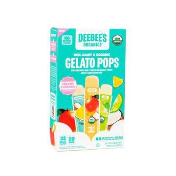 Deebee'S Organics Non-Dairy Gelato Pops, Creamy Freezer Pops Made With Coconut Milk, No Refined Sugar, No Artificial Flavors Or