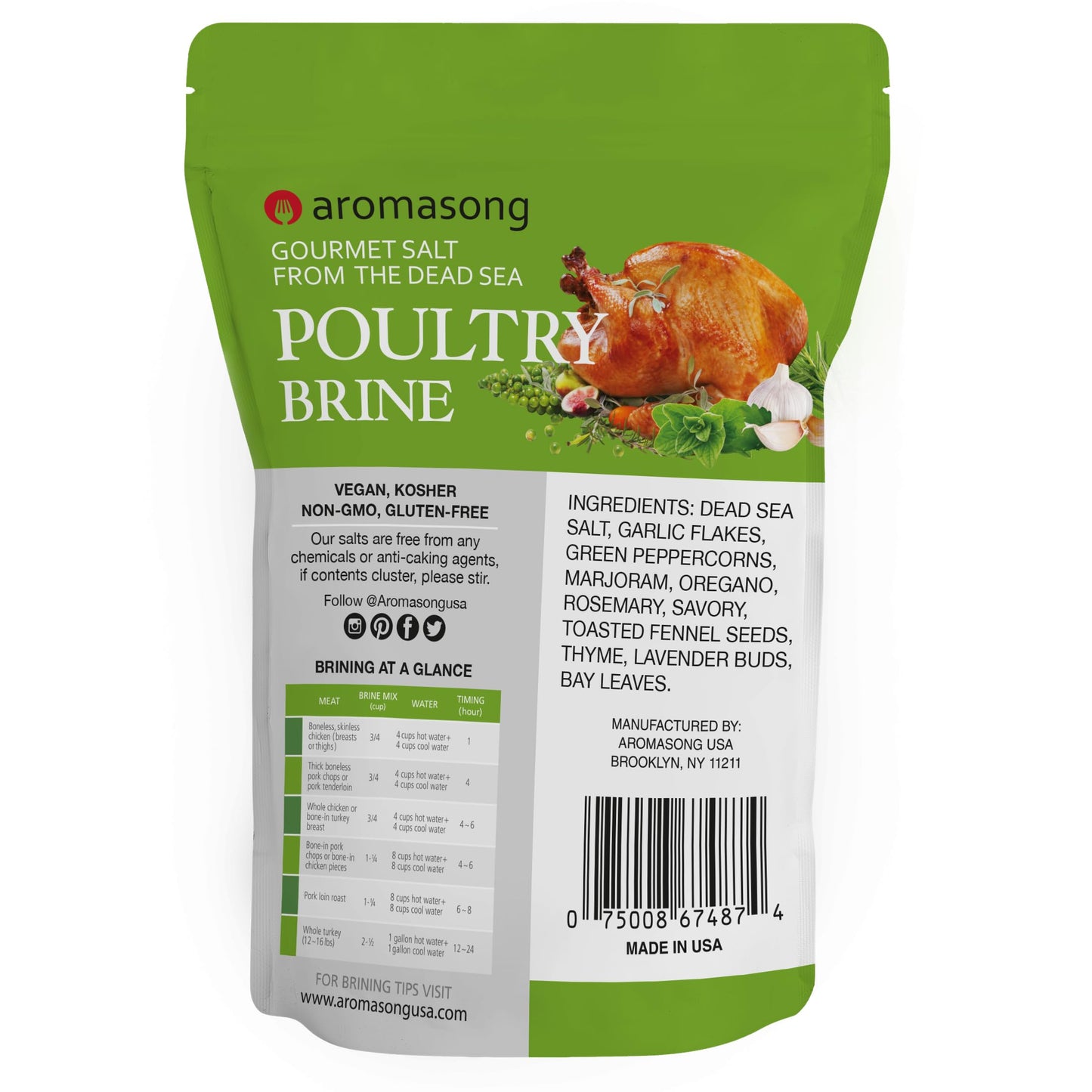 Aromasong Turkey Brine - 100% Natural Herbs De Provence - 35 Ounce - Model YAMOOCO - For Wet & Dry Brining, Made in USA