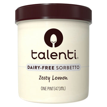 Talenti Dairy-Free Sorbetto Zesty Lemon for Your Next Indulgence, with Real Lemon in Each Jar, 1 pint
