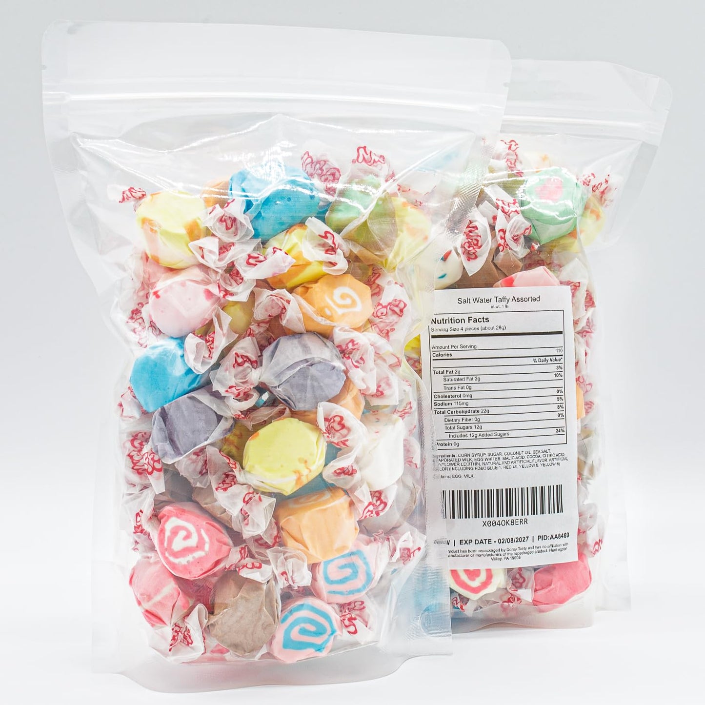 Salt Water Taffy 4 Lb – Individually Wrapped, 12 Fun Flavors, Old Fashioned Bulk Candy, Gluten And Nut Free