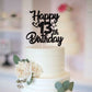 YCTHUNFISH Birthday Cake Topper Glitter Heart Star 13, Black, 1 Pack, Ideal for 13th Birthday Theme Party Decorations