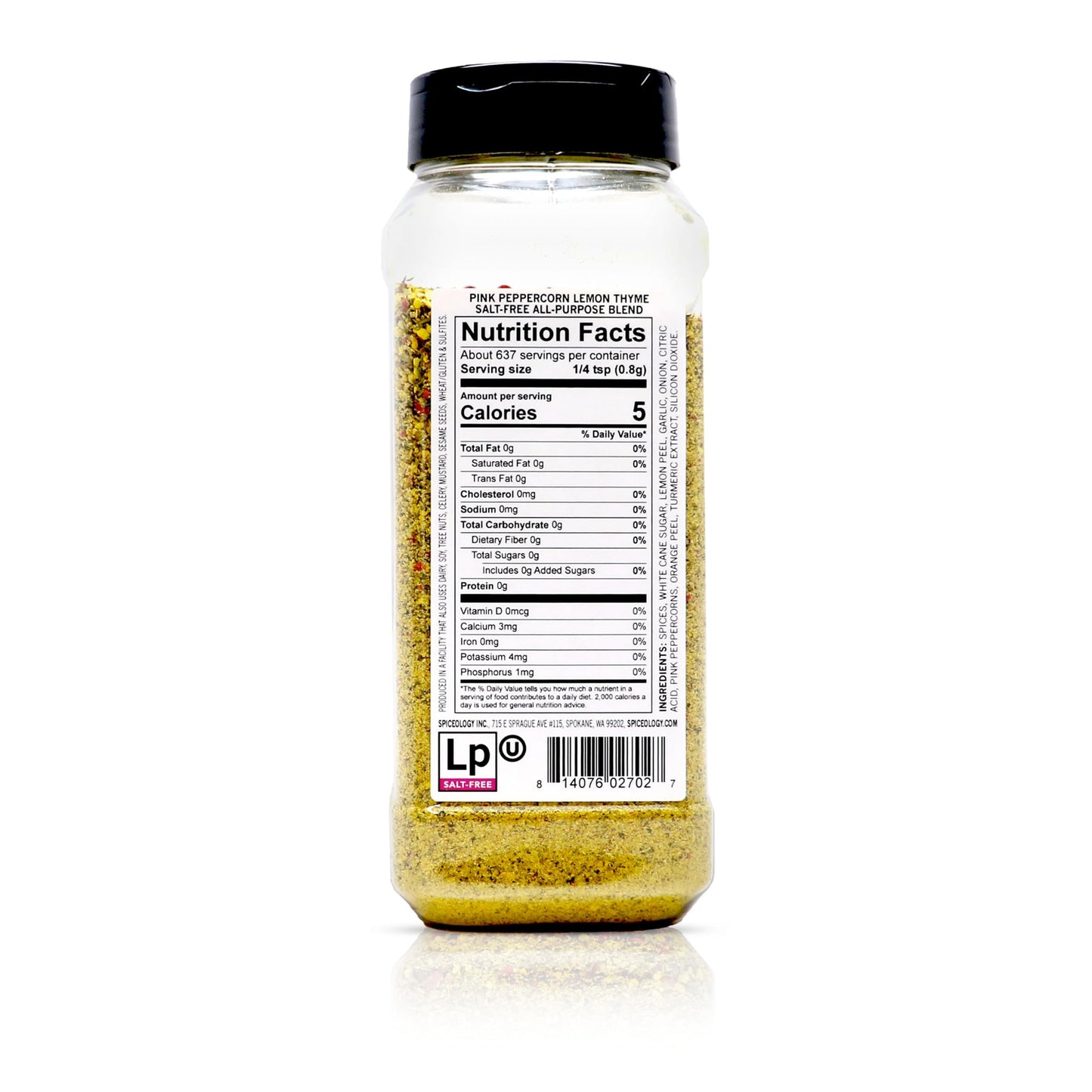Spiceology Pink Peppercorn Lemon Thyme All-Purpose Seasoning Blend, Salt-Free, 18 oz