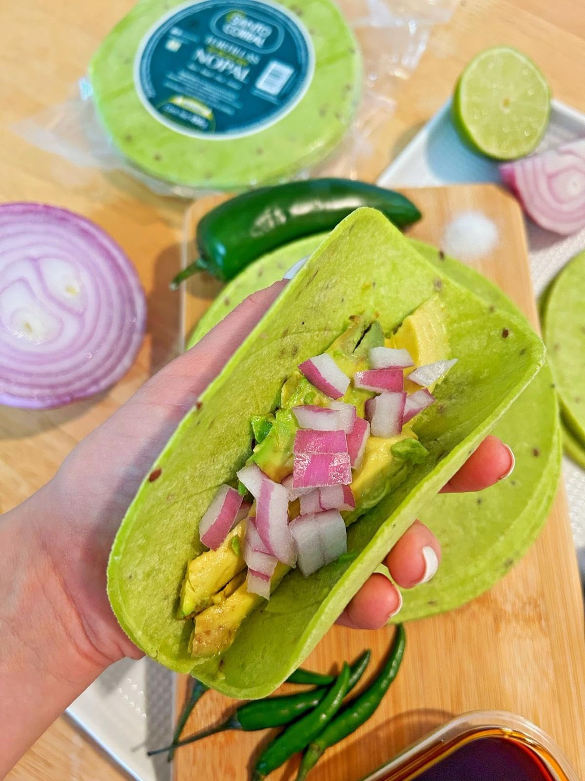 Santo Corral Low Carb Gluten Free Cactus Tortillas - Pack of 3, Healthy Alternative for Tacos and Wraps