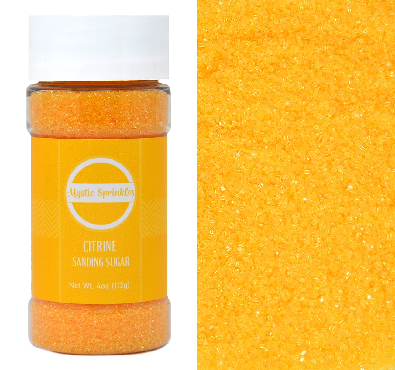 Mystic Sprinkles Sanding Sugar 4Oz Bottles (Citrine - Yellow Sanding Sugar 4Oz)
