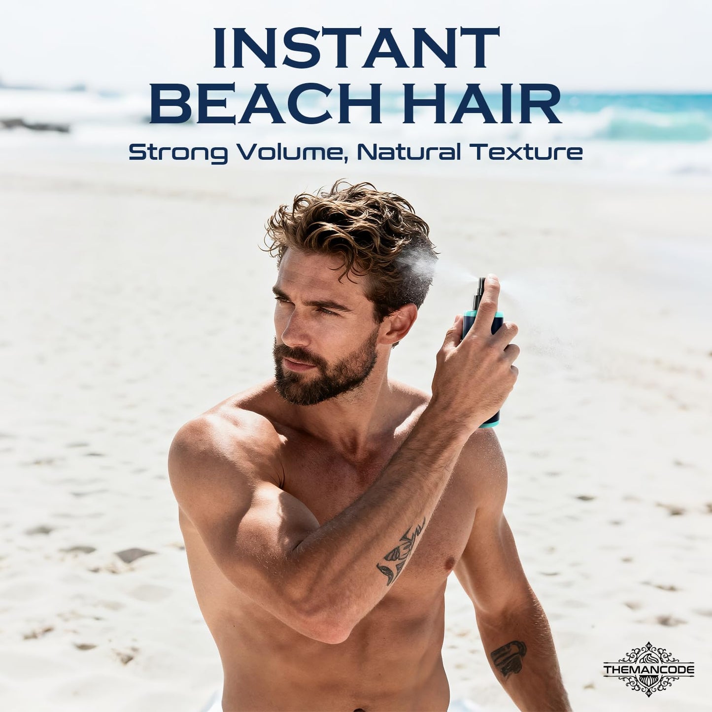 Themancode Sea Salt Spray For Men, Light Hold Thickness, Texturizing Hairspray, Stocking Stuffers For Man, Surf Spray Adds Instant Volume, Travel Essentials, Christmas Gift For Men, 8.8 Oz