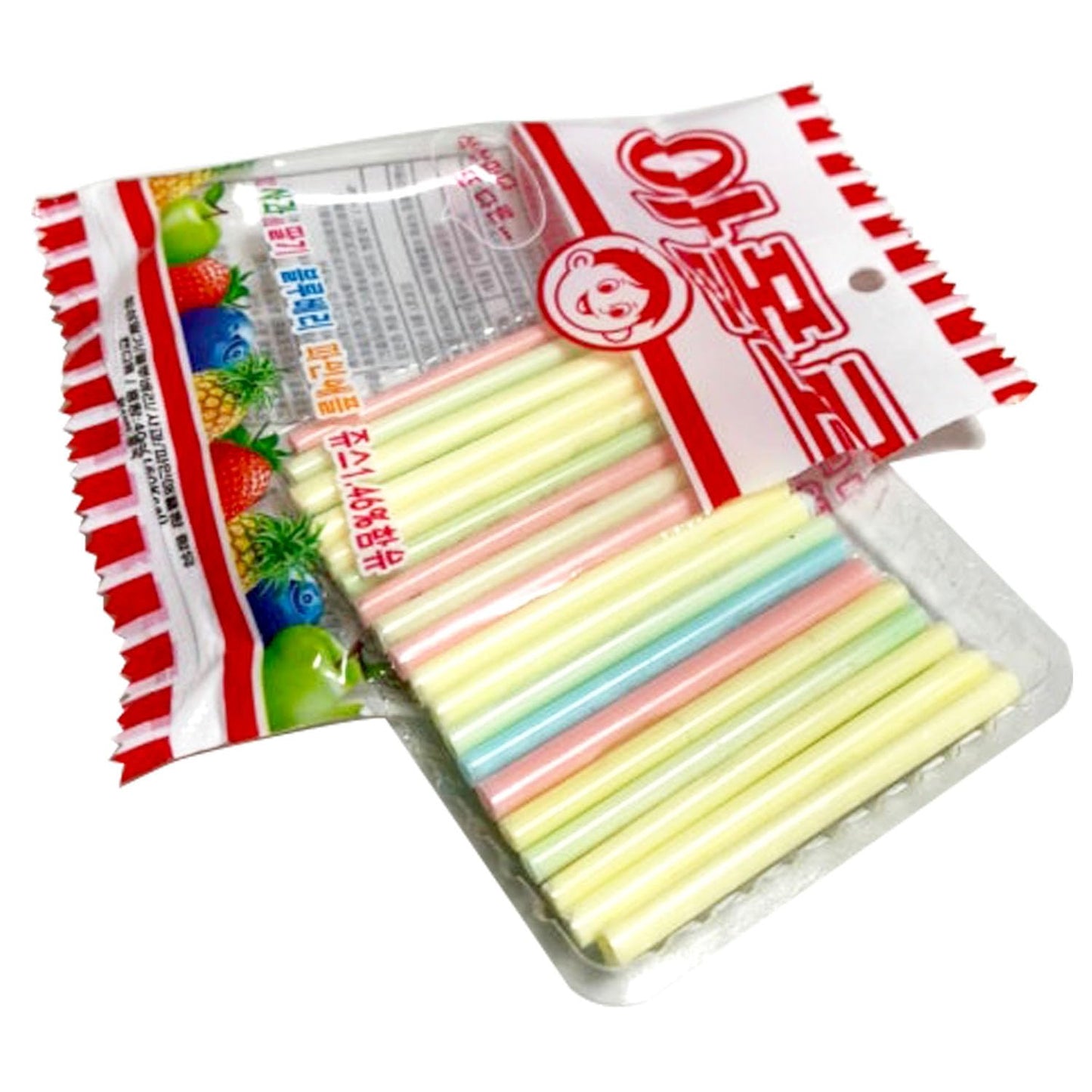 Sookwang K-Snack Straw Candy – Assorted Flavors: Strawberry, Blueberry, Apple, Pineapple – 6.34oz (180g) Squeezable
