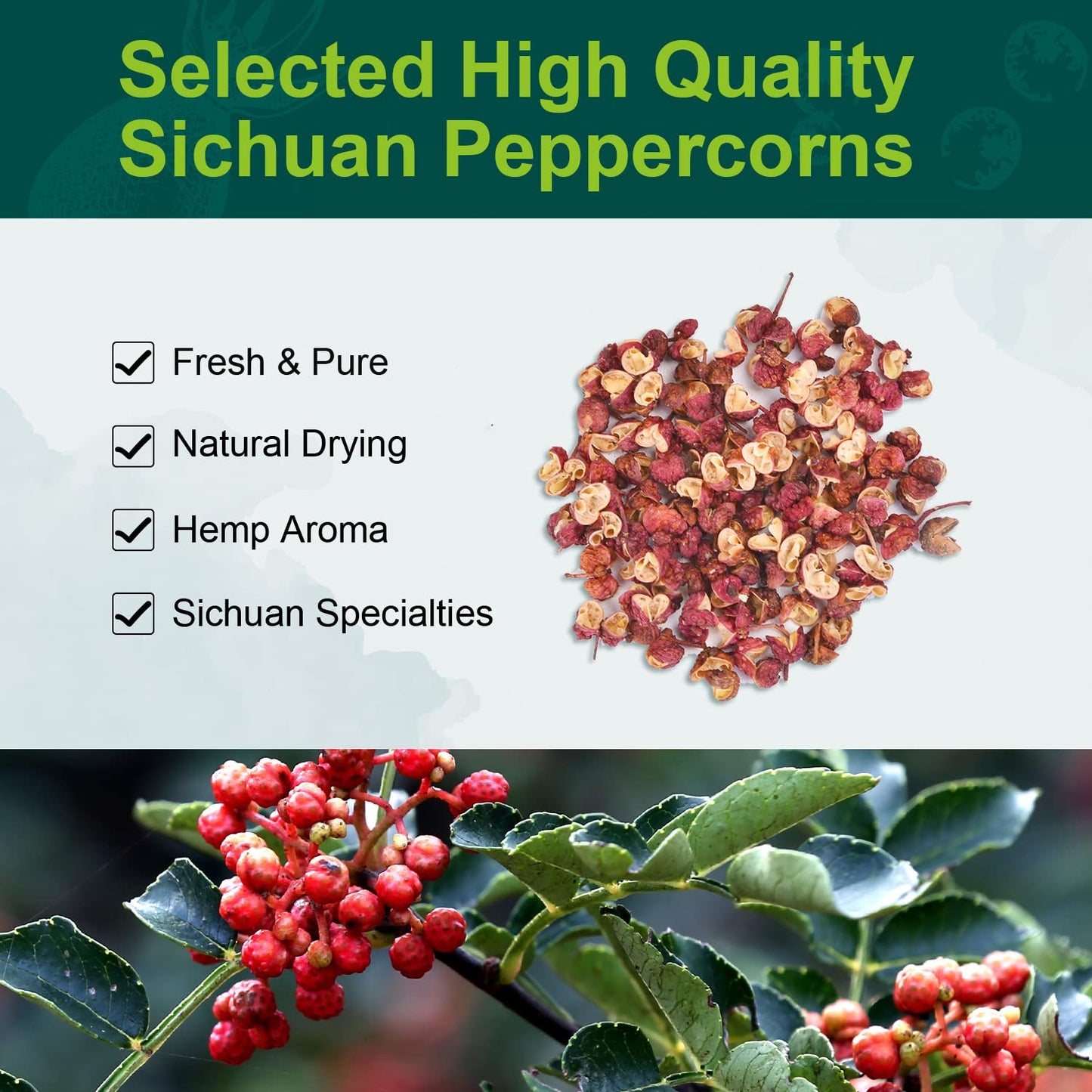 Soeos Sichuan Peppercorn Powders, 4Oz (113G), Szechuan Peppercorn Powders, Crushed Green Sichuan Peppercorns Powder, Ground Pepper Powders