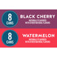 Waterloo Sparkling Water Two-Flavor Pack, 12 Fl Oz Cans, 16 Count, Black Cherry & Watermelon, Zero Calories, Sugar, and Sodium