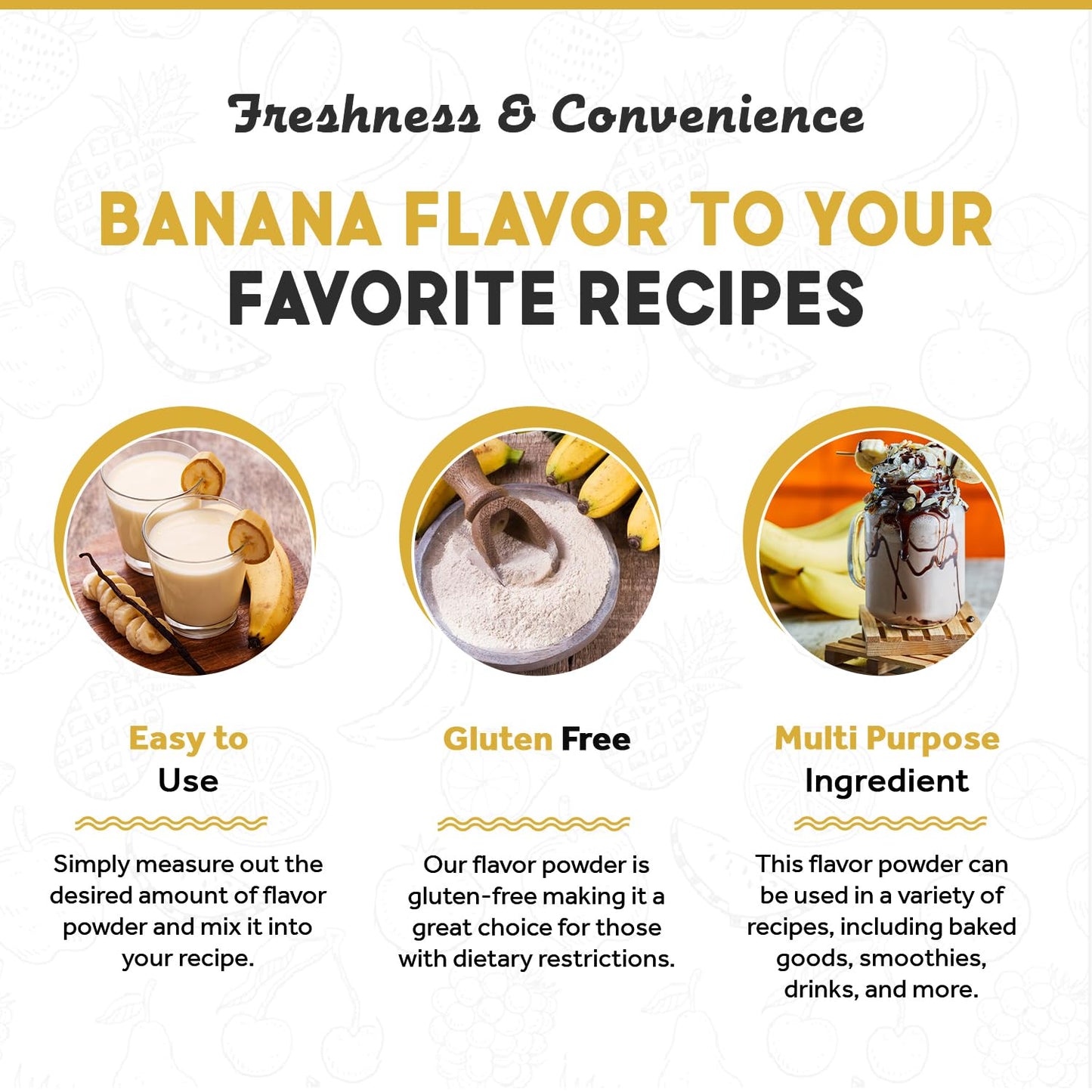 Fanale Premium Banana Bubble Tea Flavoring Powder | Perfect For Baking, Smoothies, Desserts And Drinks | Instant Flavoring Powde