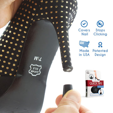 Gogoheel Quick Tips - The Original High Heel Protector & Heel Repair Caps - 2 Pairs (X-Small, Small, Black)
