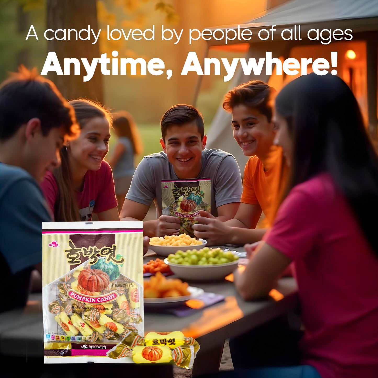 COELO Pumpkin Yeot Soft Candy  , Chewy Texture, 105g (3.7 oz) per Pack, Individually Wrapped, Korean Traditional Snack