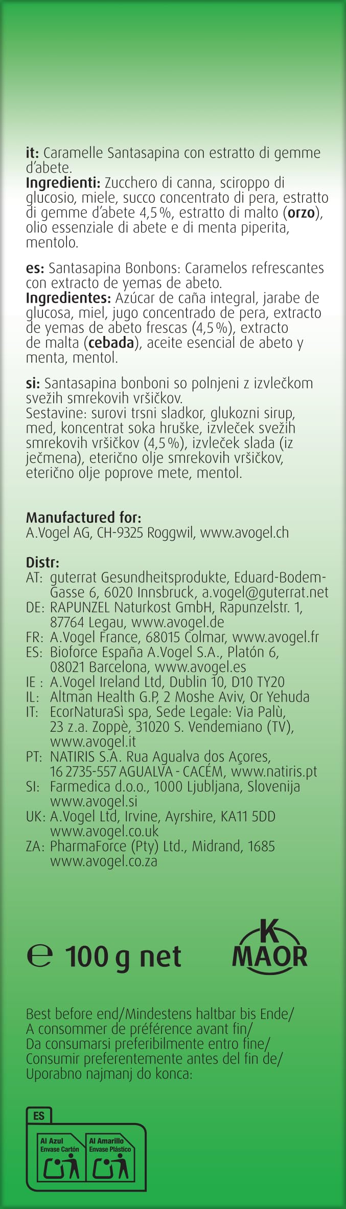 BIOFORCE - BI 100G BONBONS SANTASAPINA