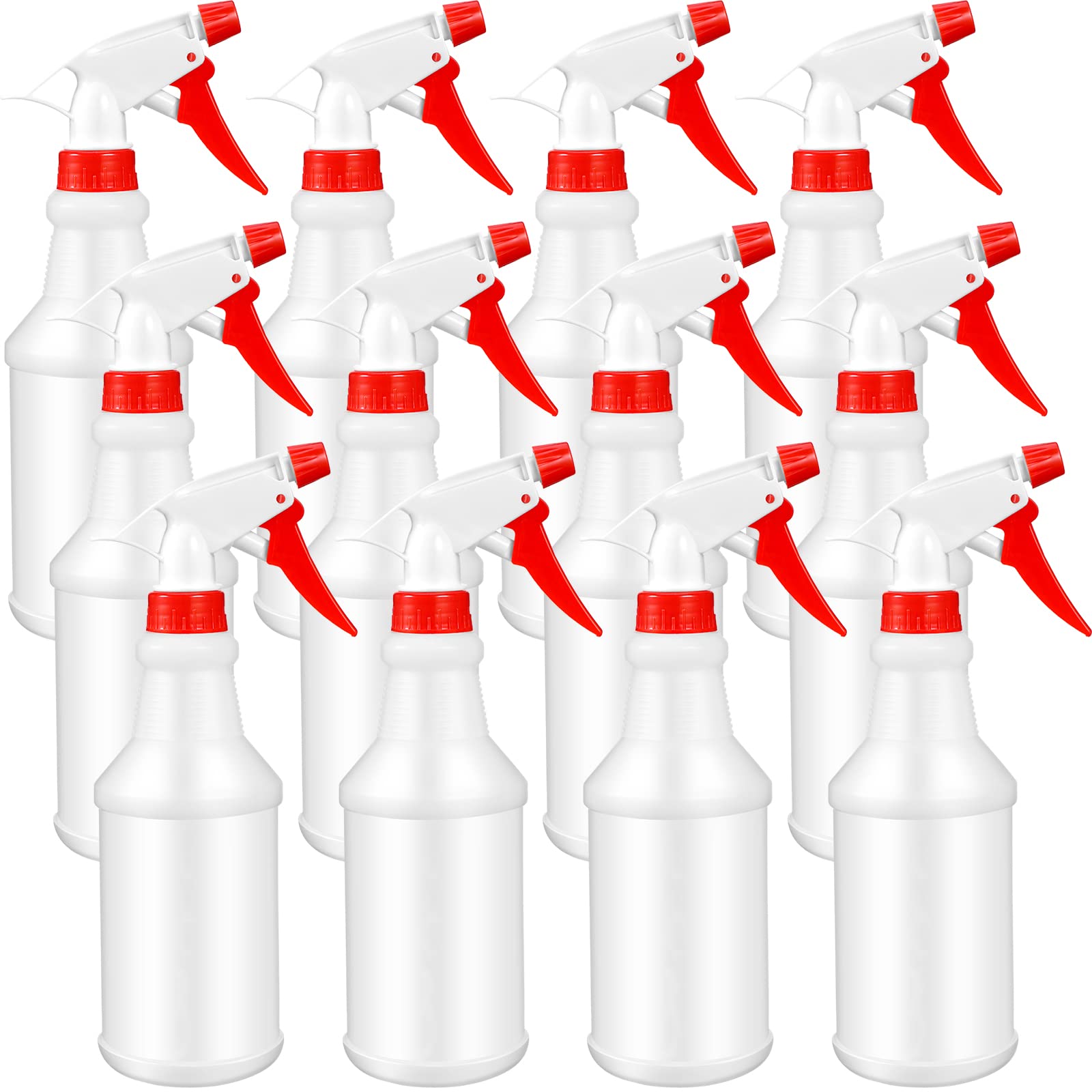 Eccliy 12 Pcs 16 Oz Plastic Spray Bottle, Leak Proof Empty And Reusable For Cleaning Solutions, Water, Auto Details Or Bathroom 