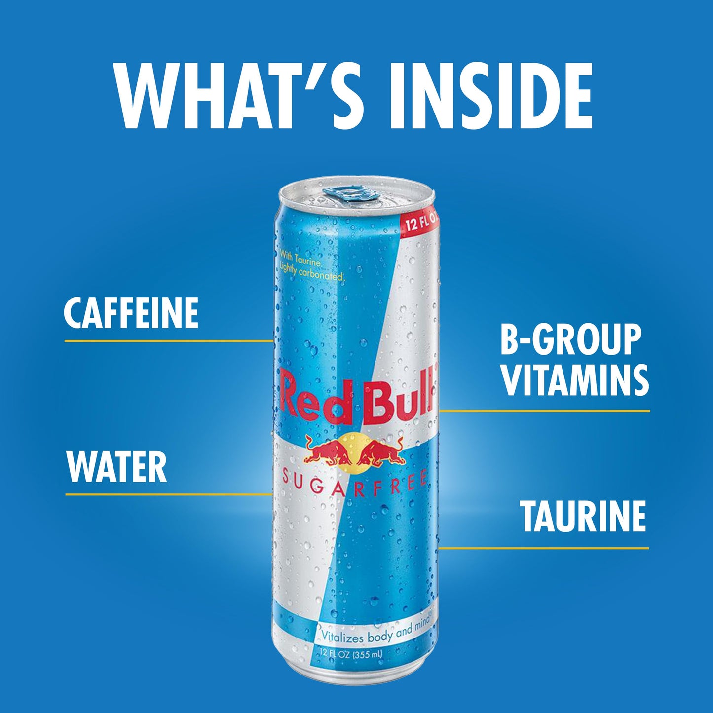 Red Bull Energy Drink, Sugar Free, 12 Fl Oz, Pack of 24, Model RB30247