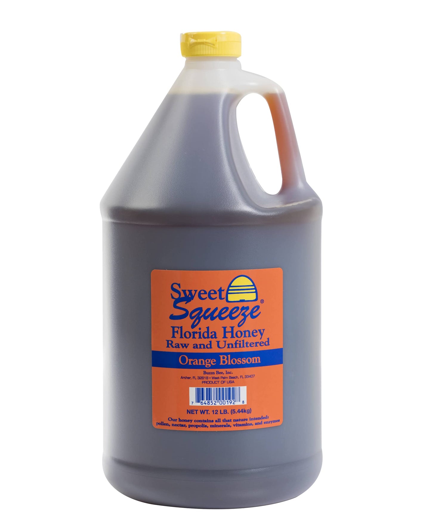 Sweet Squeeze Raw And Unfiltered Orange Blossom Honey - From Florida'S Beekeepers, 12 Pound