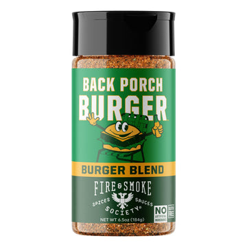Fire & Smoke Society BBQ Rub - Back Porch Burger Seasoning, 6.5 oz, Ideal for Beef, Pork, Chicken, Turkey, Veggie