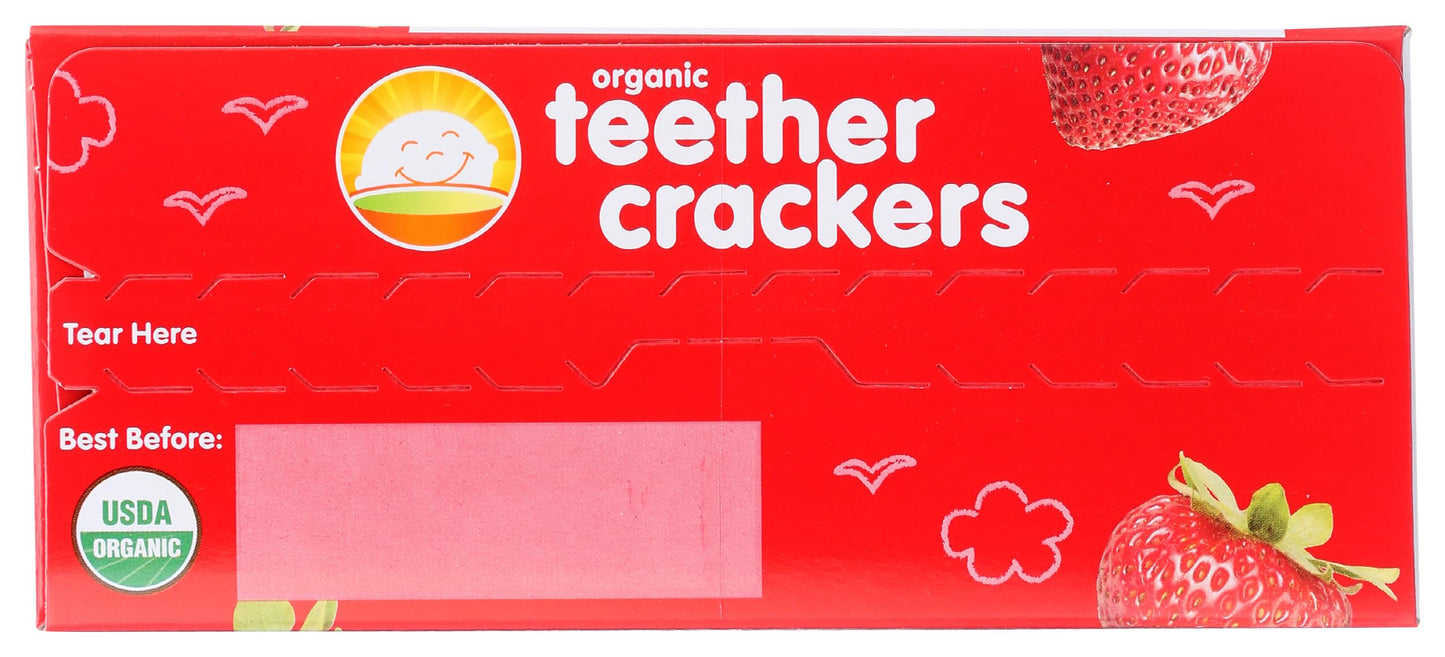 Happy Baby Organic Strawberry & Beet Teether Crackers 12 Count, 1.7 Oz