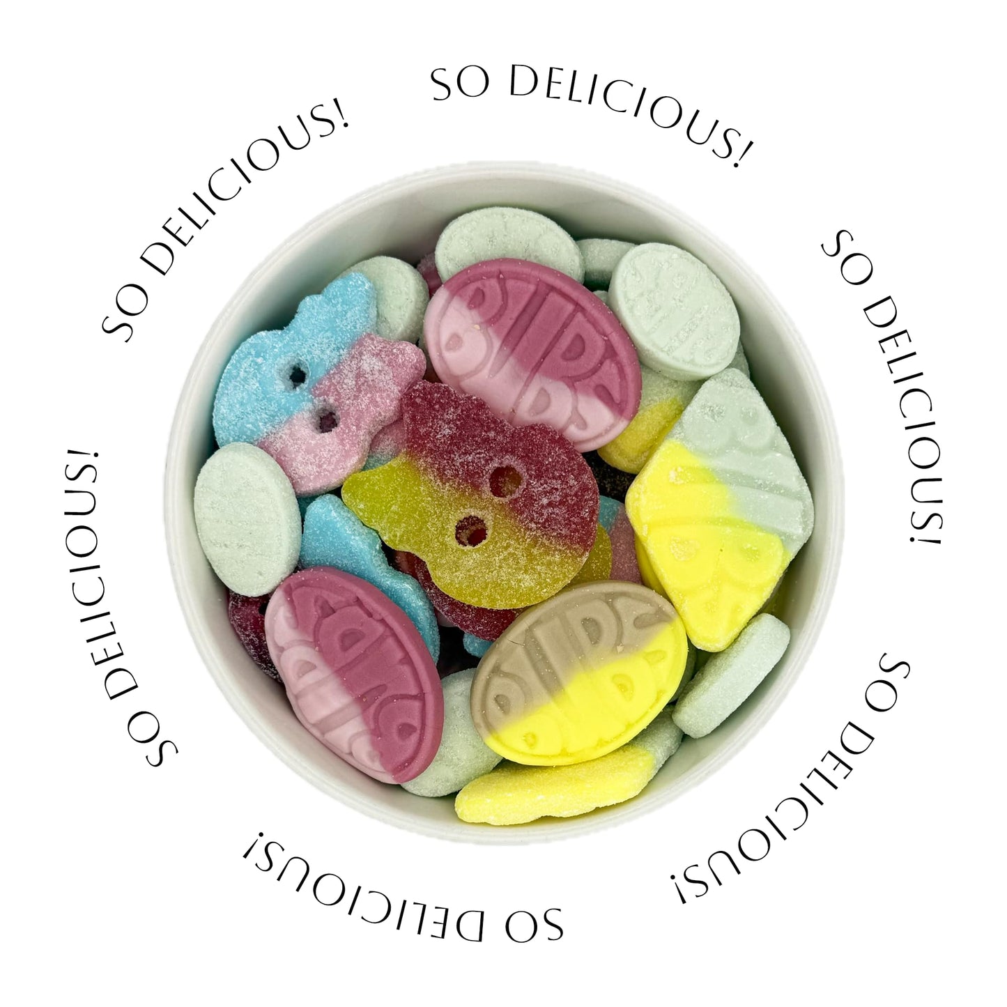 Bubs Swedish Candy Mix (1 Lb) Assortment Bag - Tutti Frutti, Dizzy Skull, Banana, Strawberry Pomegranate, Cool Fruity Pear & Big