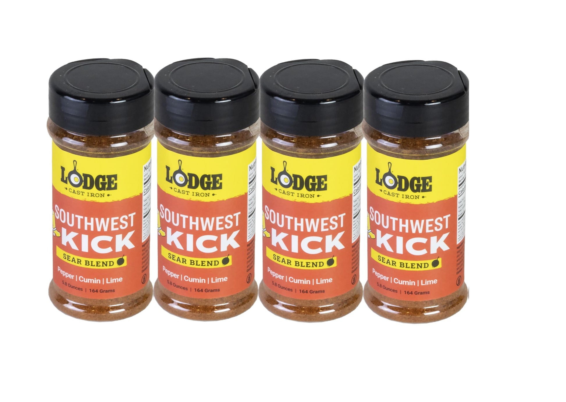 Lodge Sear Blend - Made For Cast Iron Cooking - Use Over The Grill, On The Stove, Or Even In The Oven, Non-Gmo – 5.8Oz (4 Pack) - Southwest Kick