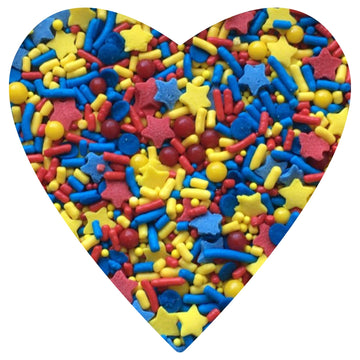 COOL MOM SPRINKLES Superhero Birthday Sprinkles (4 oz.) - Themed Sprinkles for Decorating Cakes, Cupcakes, Cookies & Desserts - 