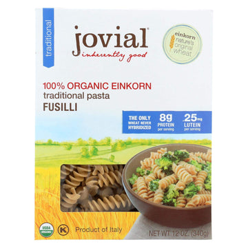 Jovial Organic Brown Rice Fusilli Pasta, 12 Ounce - 12 per case.