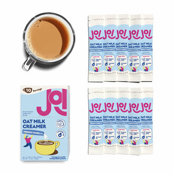 Oat Milk Coffee Creamer, French Vanilla by JOI - 10 Single Serves. Functional, Prebiotic Superfood, Vegan, Dairy Free, Non-Dairy