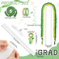 TKNOUS Graduation Ribbon Leis Kit, 10 Pcs Green Gold Candy Lei with Honor Cord, Class of 2025, Polyester, Model Lei-G