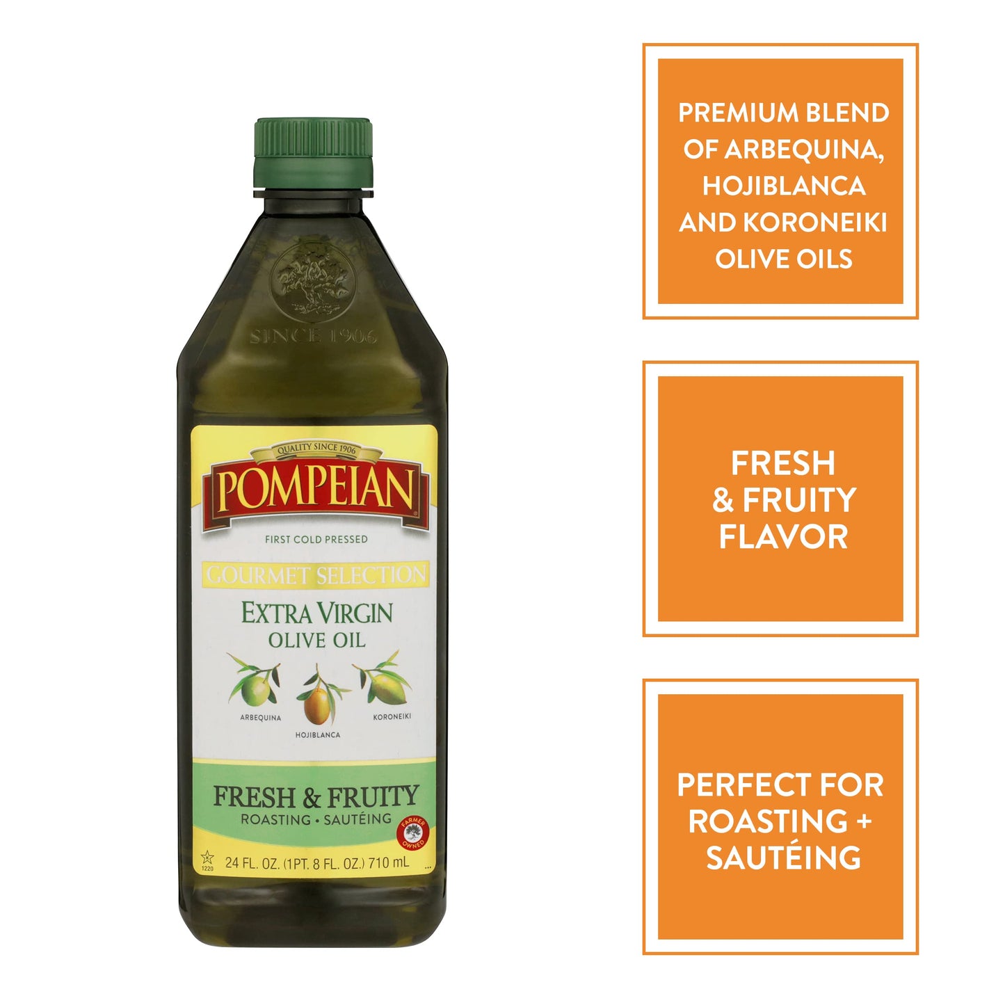 Pompeian Gourmet S  Extra Virgin Olive Oil, First Cold Pressed, 24 Fl Oz