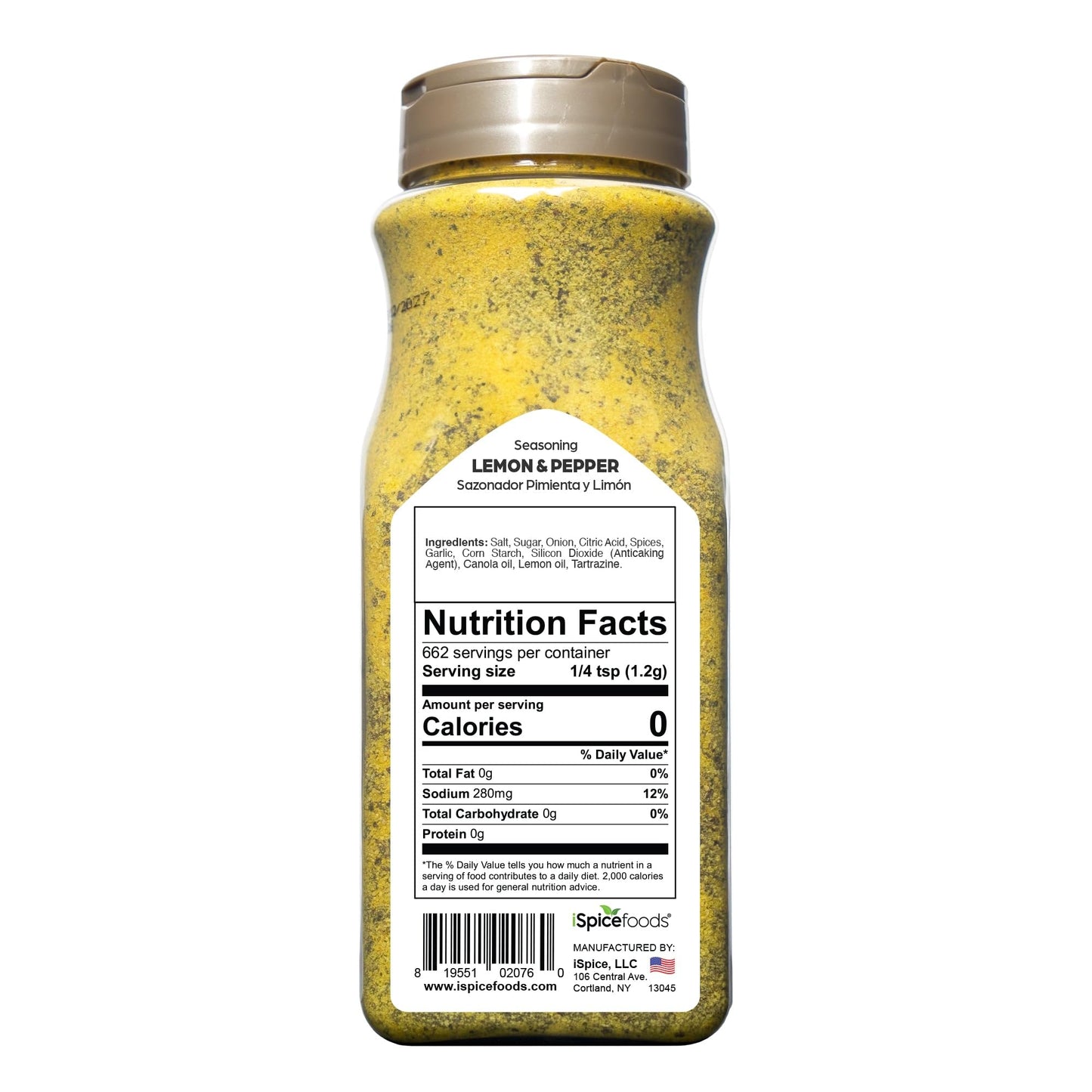 Ispice | Lemon Pepper Seasoning | 28 Oz | Bulk Size | Mixed Spices & Seasonings | Kosher