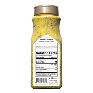Ispice | Lemon Pepper Seasoning | 28 Oz | Bulk Size | Mixed Spices & Seasonings | Kosher