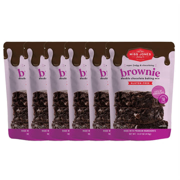 Miss Jones Gluten-Free Baking Brownie Mix - More Chocolate Chips, Guilt Free Brownie Mix, Naturally Sweetened Desserts & Treats, 14.67 Ounce (Pack Of 6)